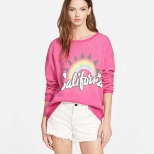 Wildfox bright pink Barbie-core California Sweatshirt Sz XS